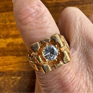 Faux Diamond and Gold-tone Women's Ring